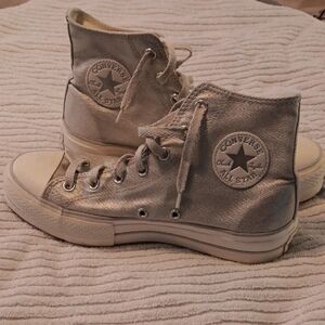 Converse Silver High-Top Sneakers Iconic Design